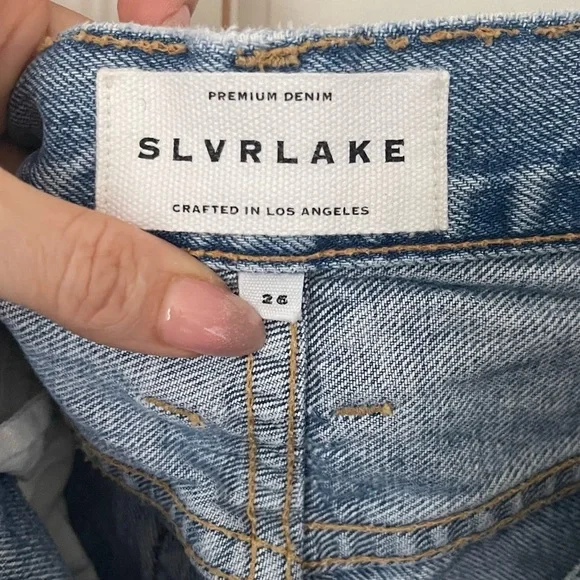 Slvrlake Sierra Light Wash Jeans Straight Leg 26 Distressed Valley of Fire - Picture 11 of 12